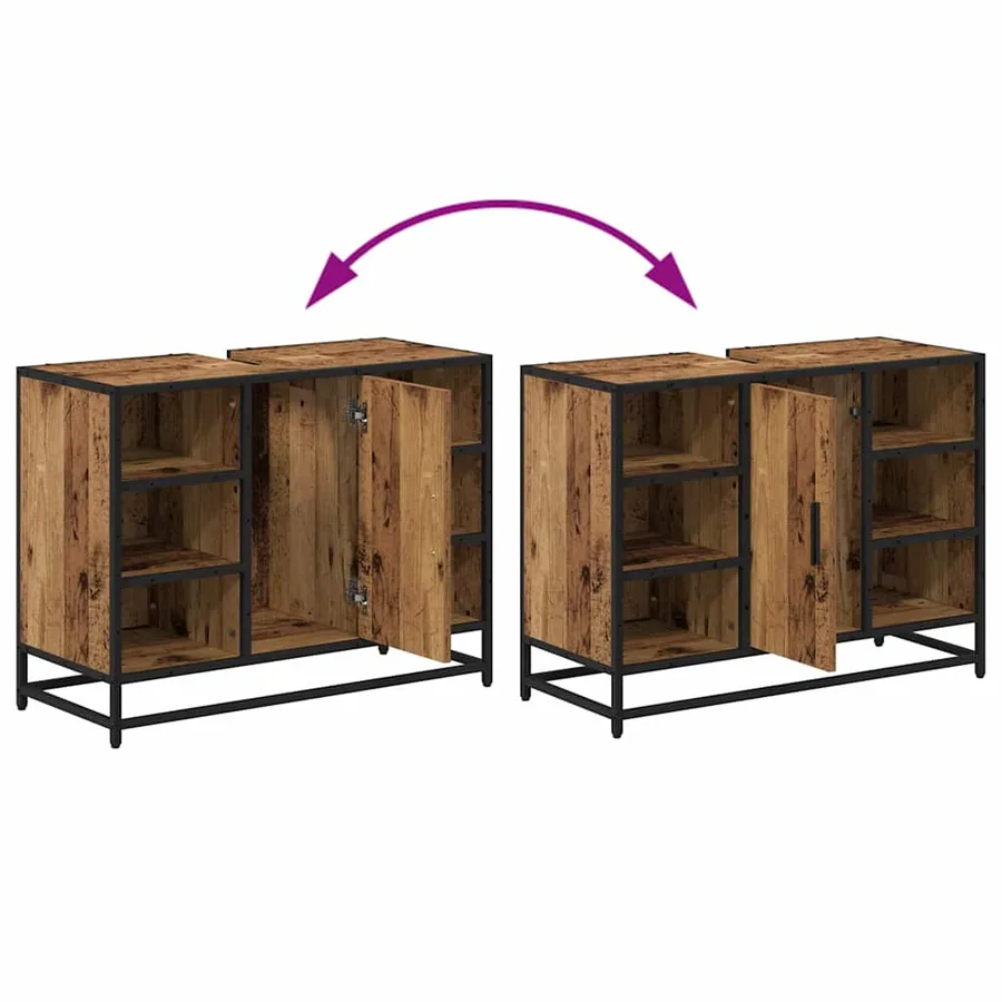 Ensemble de mobilier de salle de bain 3 pcs Bois Ancien - 14