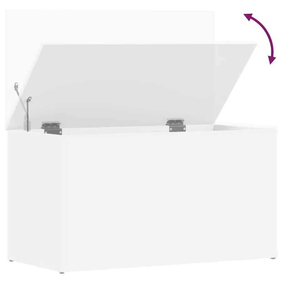 Coffre de rangement Blanc 84x42x46 cm Bois d'ingénierie - 9