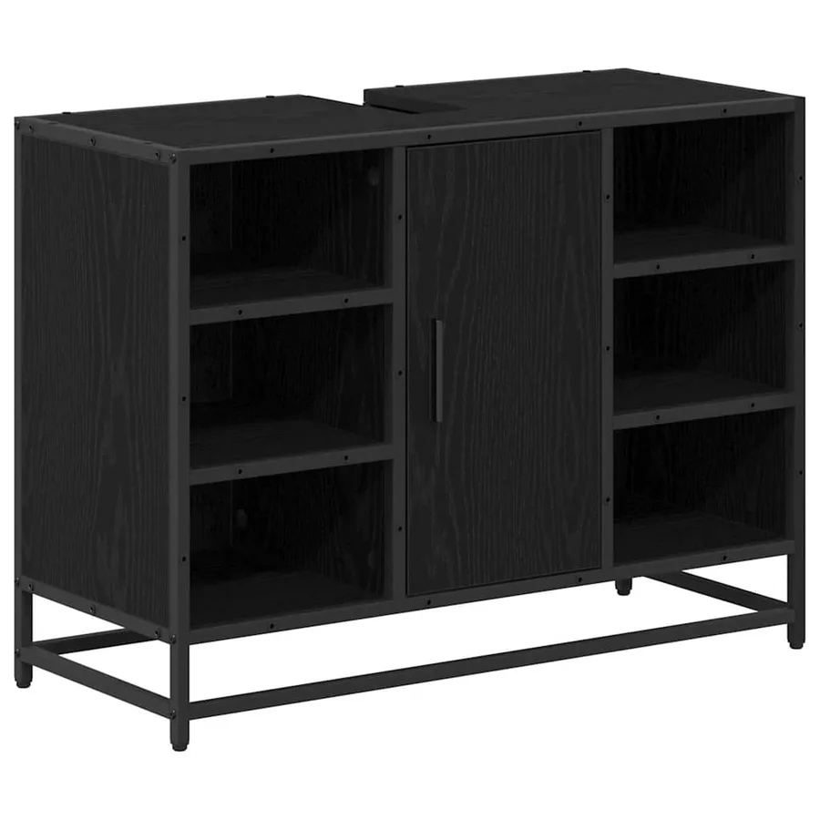 Ensemble de mobilier de salle de bain 4 pcs Chêne noir - 6