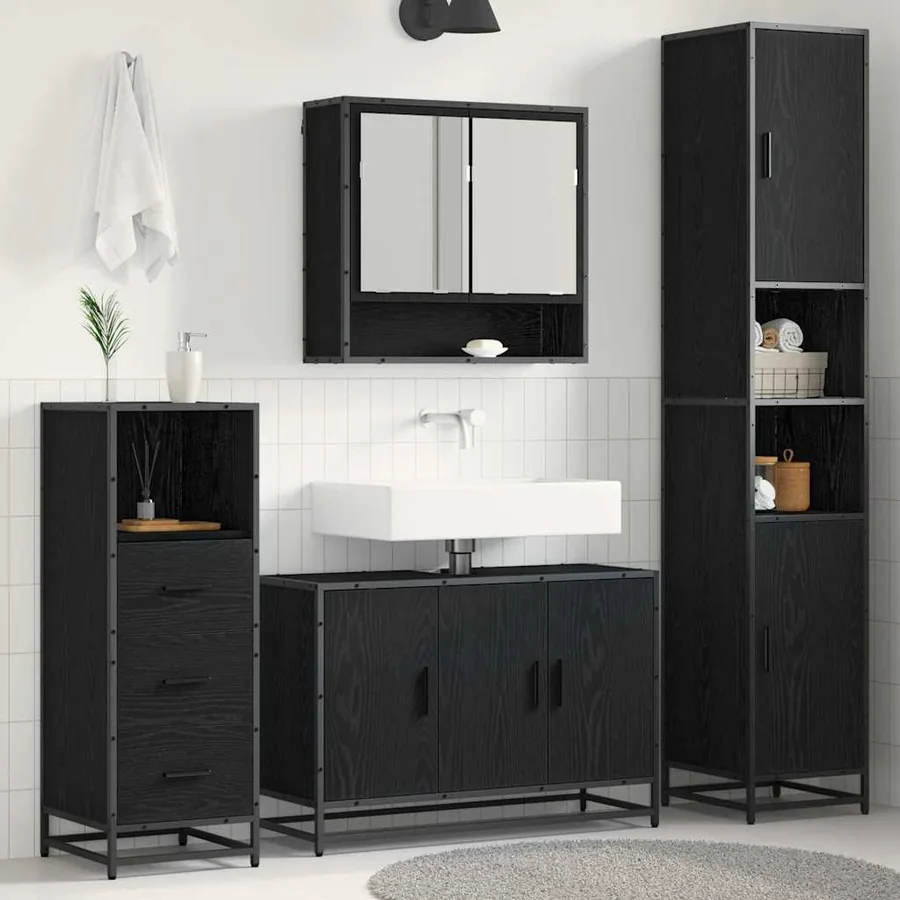 Ensemble de mobilier de salle de bain 3 pcs Bois Ancien