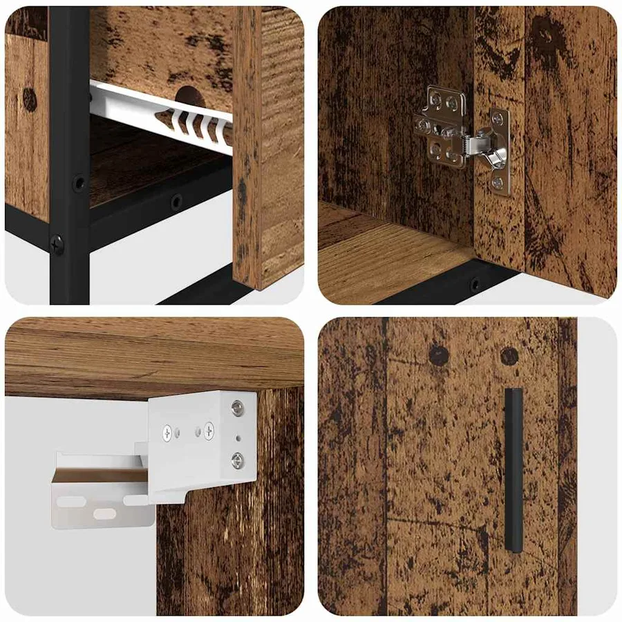 Ensemble de mobilier de salle de bain 3 pcs Bois Ancien - 14