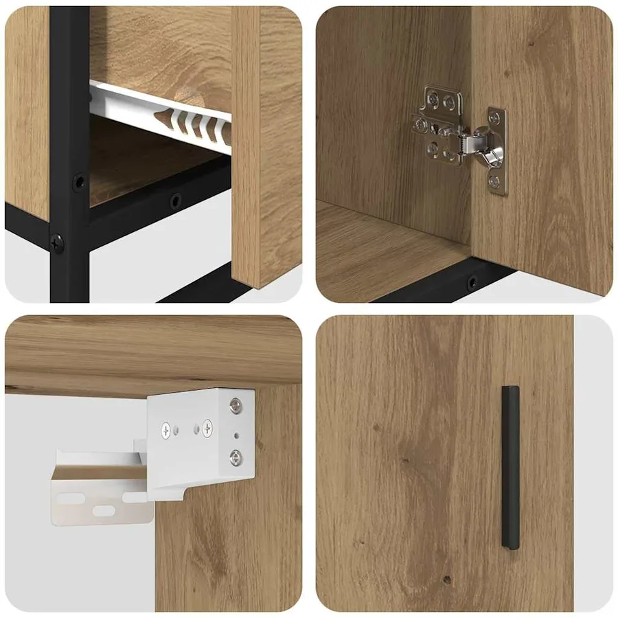Ensemble de mobilier de salle de bain 3 pc Chêne artisanal - 11