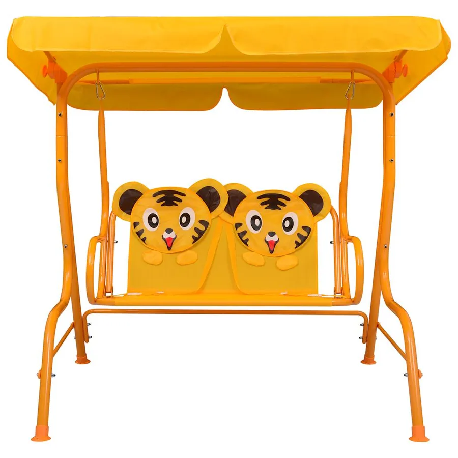 Balancelle pour enfants Jaune 115x75x110 cm Tissu - 2