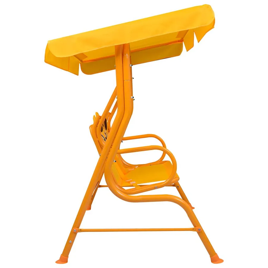 Balancelle pour enfants Jaune 115x75x110 cm Tissu - 3