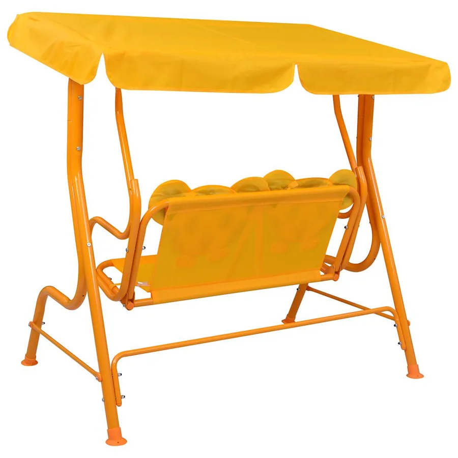 Balancelle pour enfants Jaune 115x75x110 cm Tissu - 4