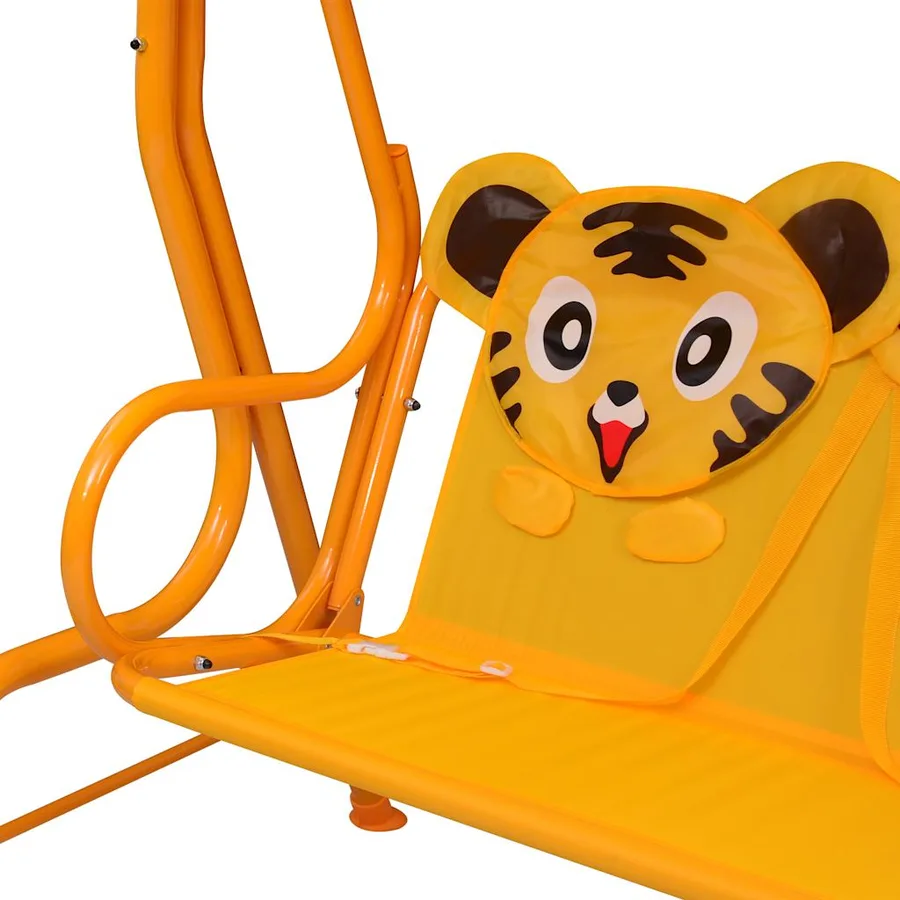 Balancelle pour enfants Jaune 115x75x110 cm Tissu - 5