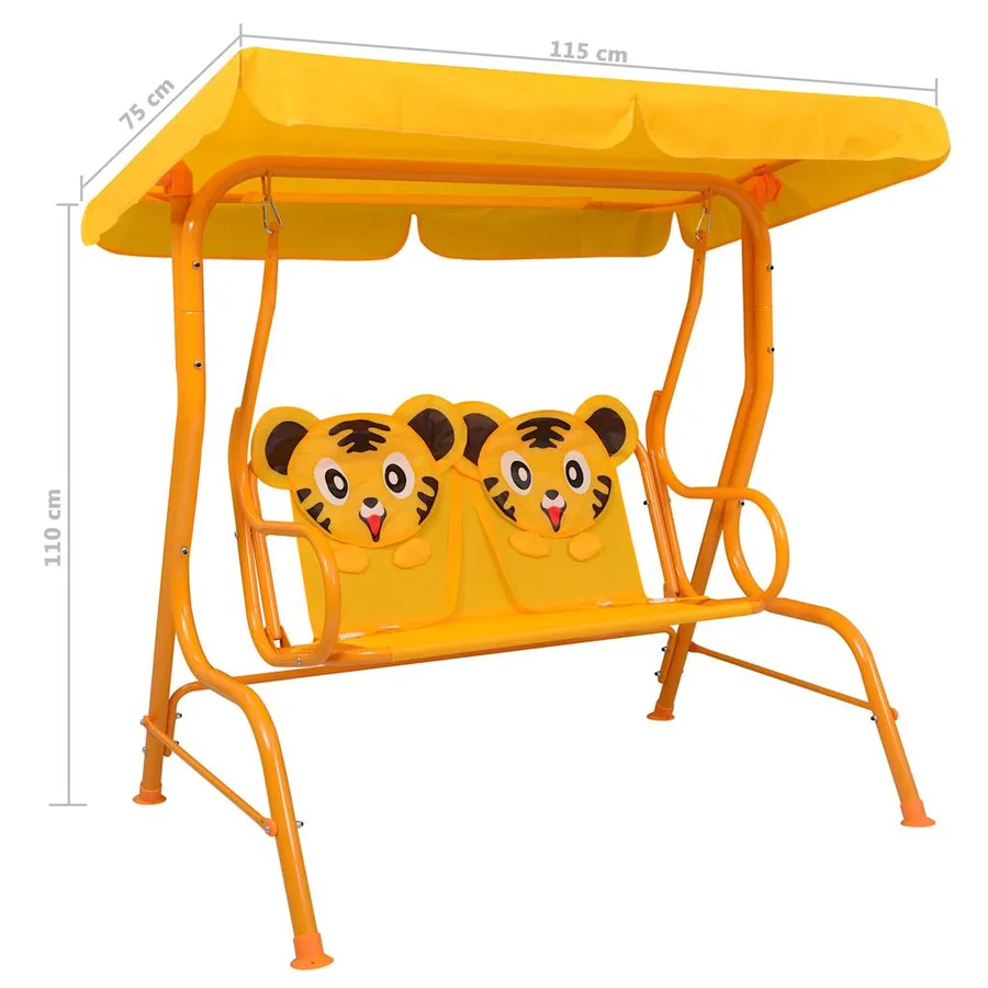Balancelle pour enfants Jaune 115x75x110 cm Tissu - 7