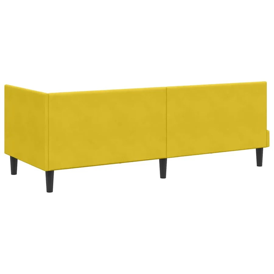 Cadre de lit d'angle avec matelas 2 pcs Jaune Velours - 9