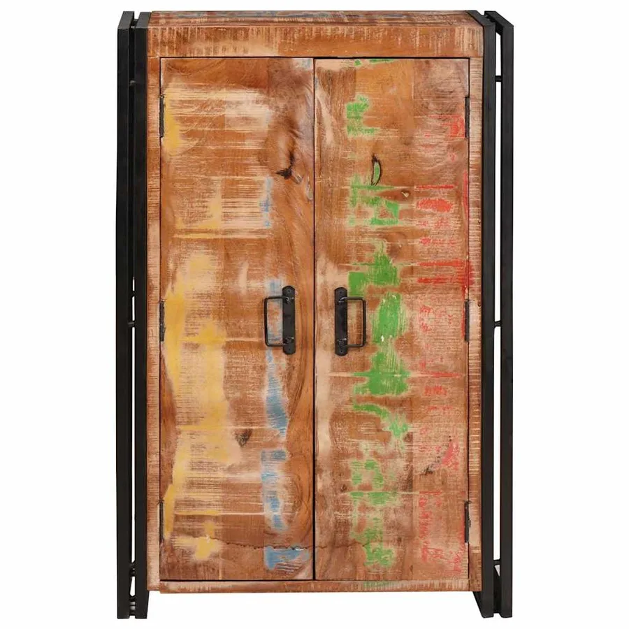Highboard avec portes Marron Bois Recyclé Massif et Métal - 5