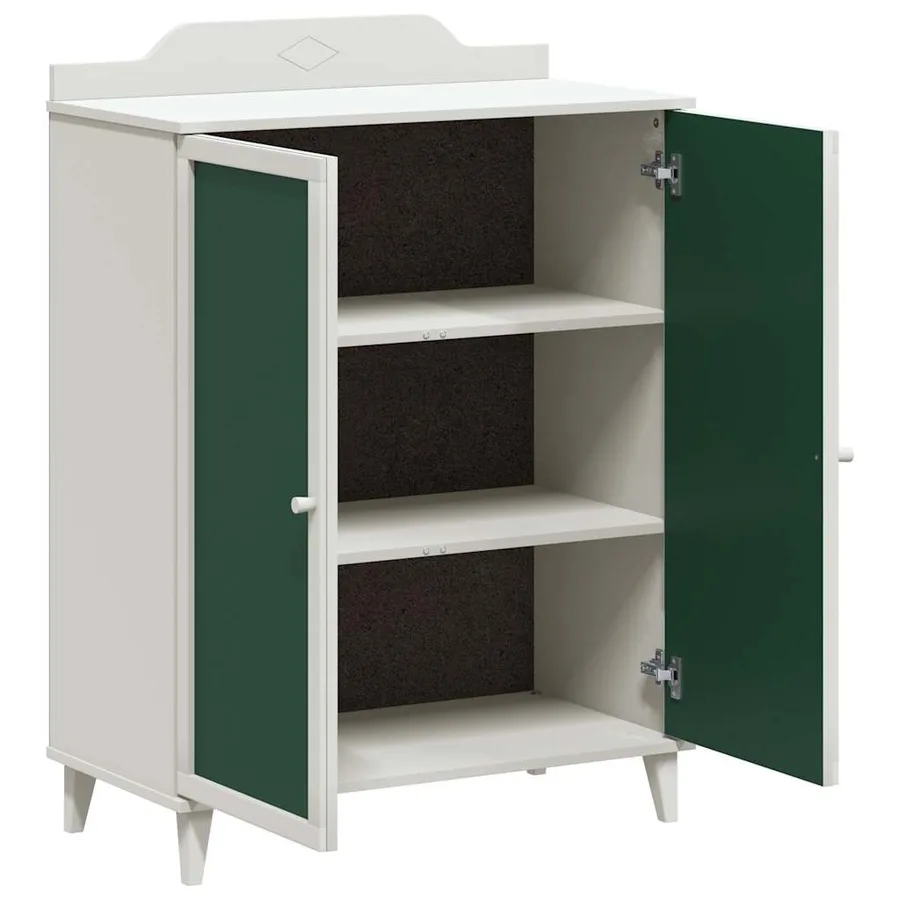 Cabinet avec deux portes et façade en tableau noir ROROS Blanc - 5