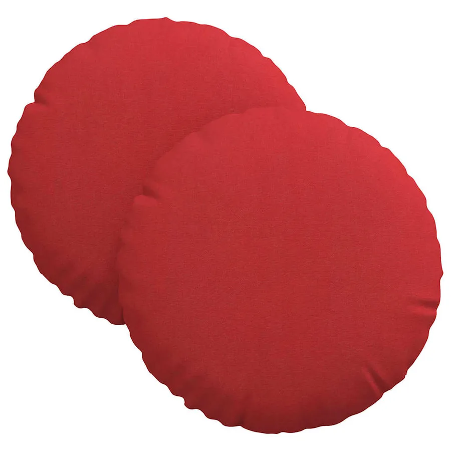 Coussins de siège 2 pcs Rouge Ø30 x 13 cm tissu - 2