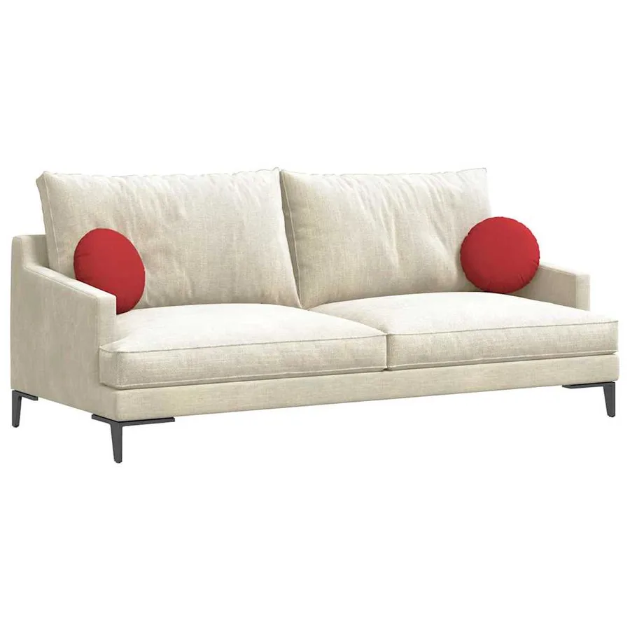 Coussins de siège 2 pcs Rouge Ø30 x 13 cm tissu - 3