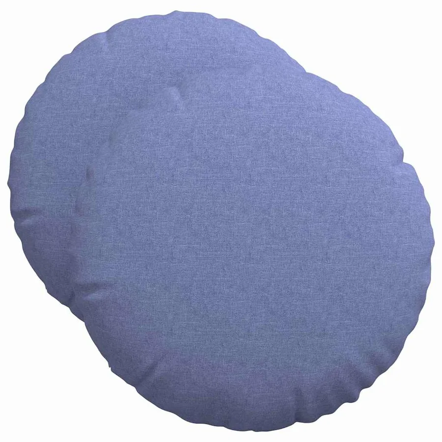 Coussins de siège 2 pcs Bleu denim Ø50 x 19 cm tissu - 2
