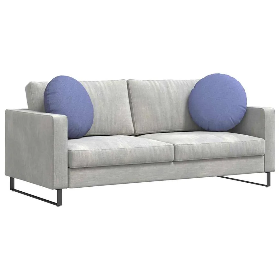 Coussins de siège 2 pcs Bleu denim Ø50 x 19 cm tissu - 3