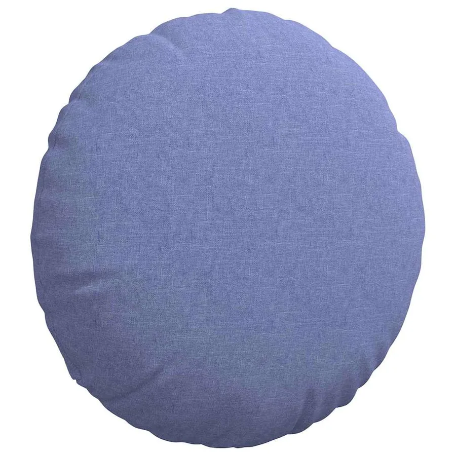 Coussins de siège 2 pcs Bleu denim Ø50 x 19 cm tissu - 5