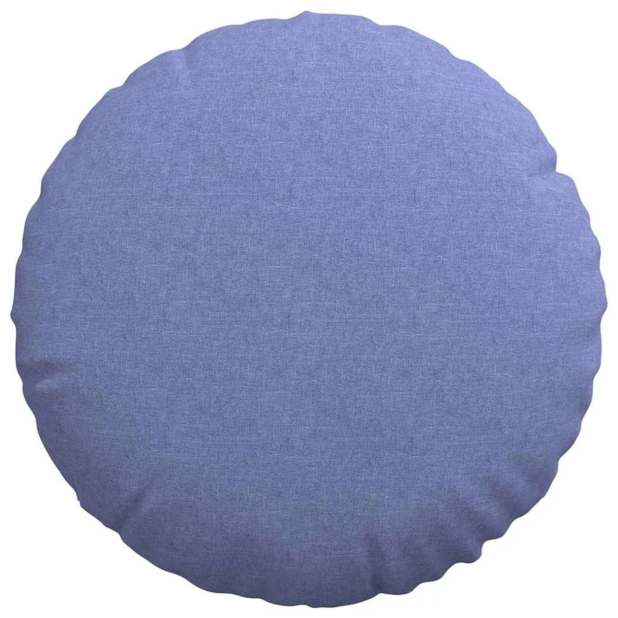 Coussins de siège 2 pcs Bleu denim Ø50 x 19 cm tissu - 6