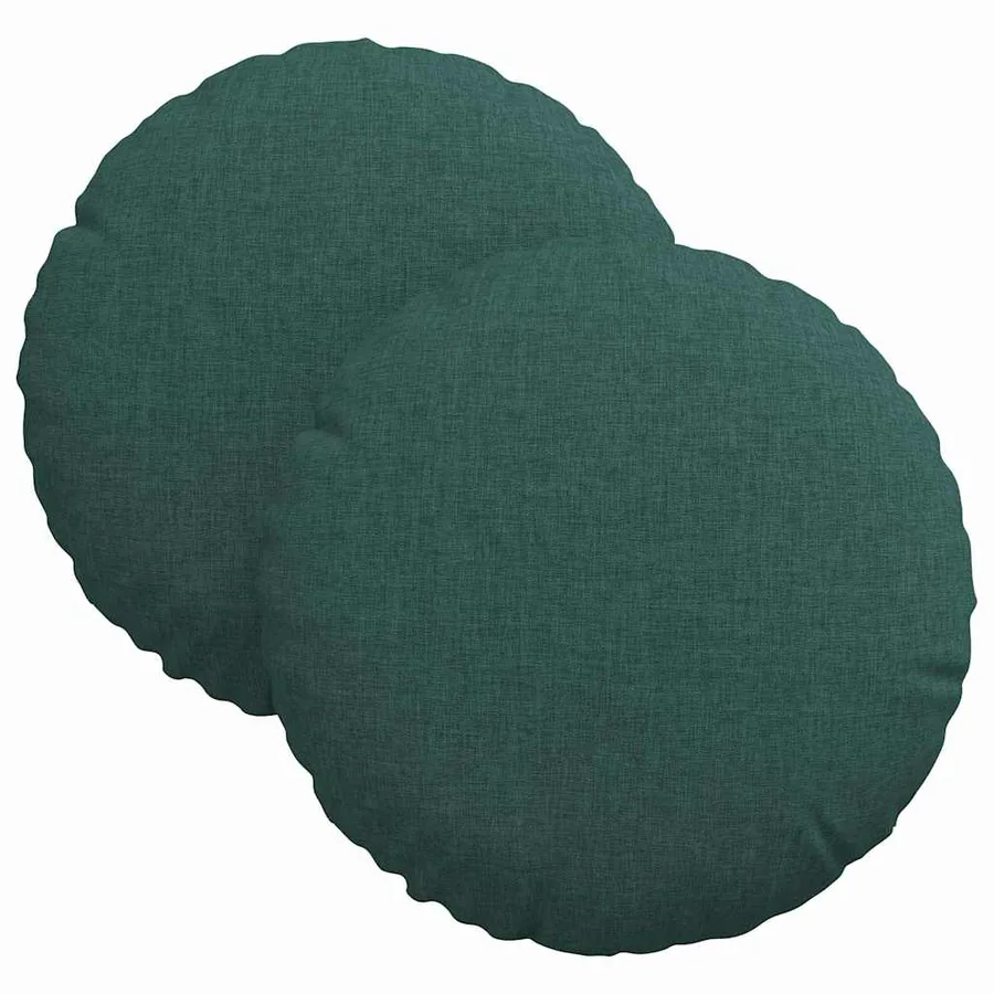 Coussins de siège 2 pcs Vert foncé Ø30 x 13 cm tissu - 2