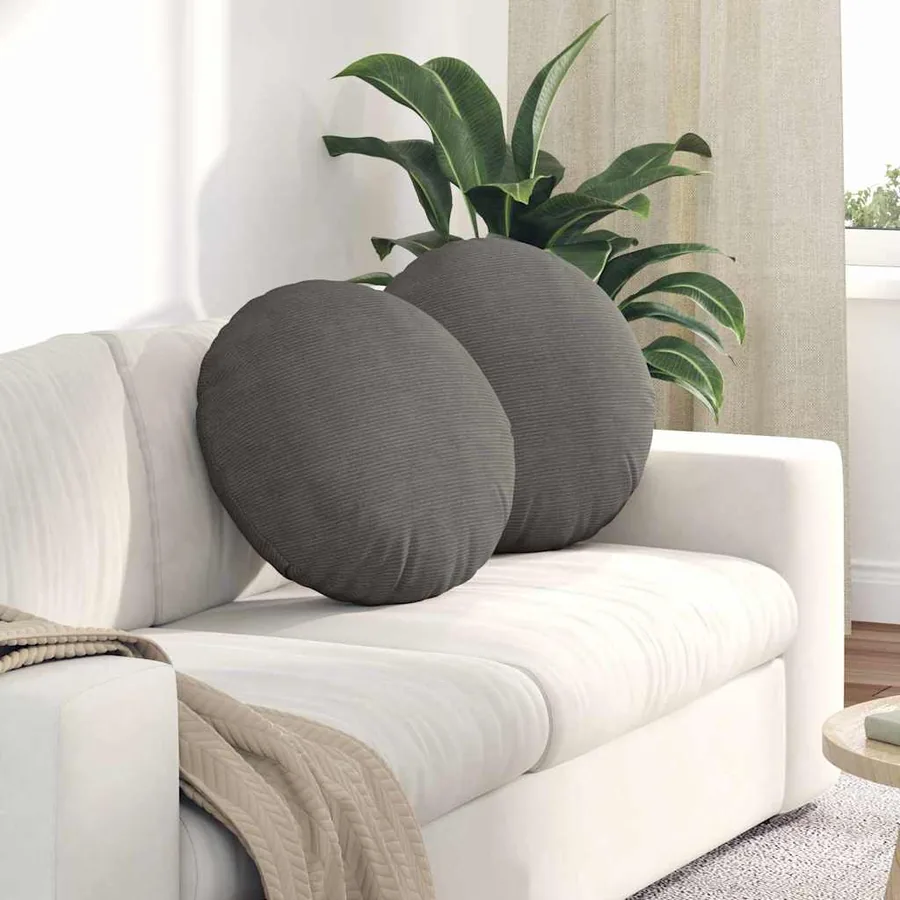 Coussins de siège 2 pcs Gris clair Ø50 x 19 cm