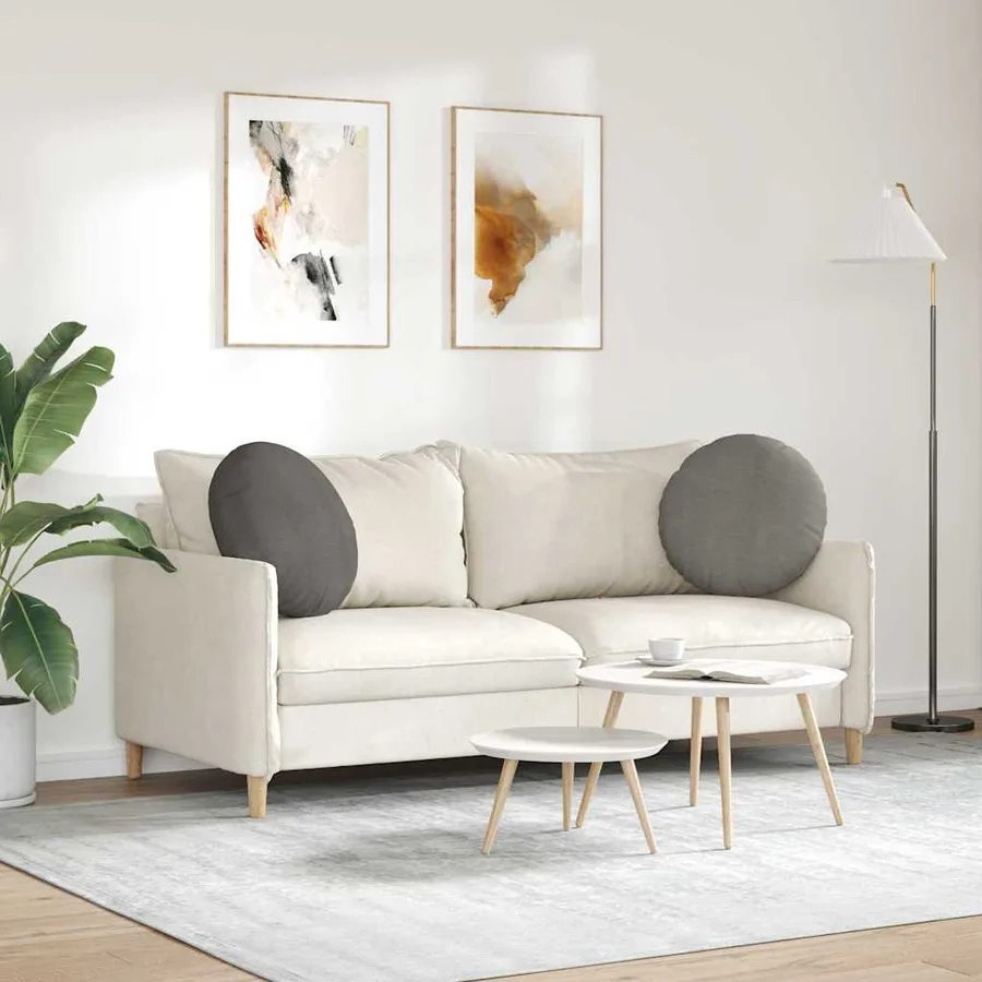 Coussins de siège 2 pcs Gris clair Ø50 x 19 cm - 4