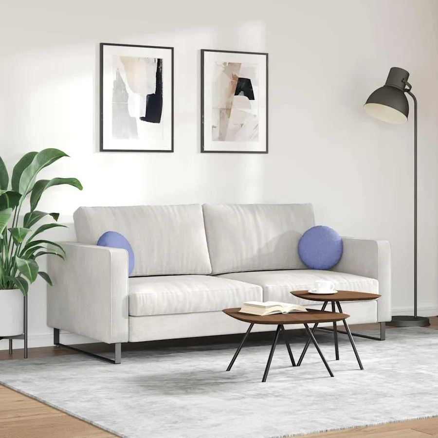 Coussins de siège 2 pcs Bleu denim Ø30 x 13 cm tissu - 4