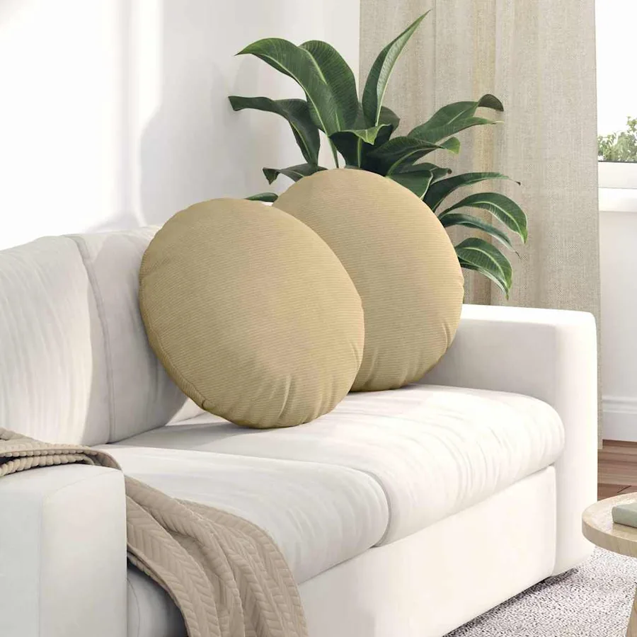 Coussins de siège 2 pcs Vert gris Ø50 x 19 cm