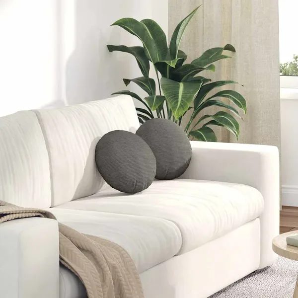 Coussins de siège 2 pcs Gris clair Ø30 x 13 cm