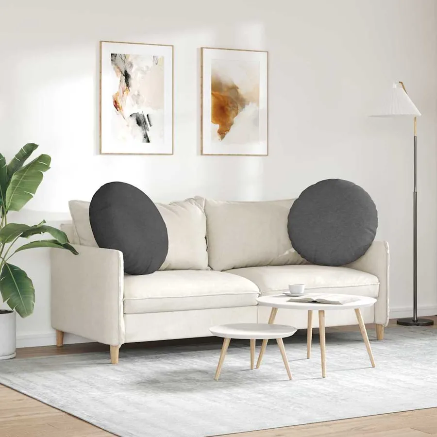 Coussins de siège 2 pcs Gris foncé Ø 80 cm - 4