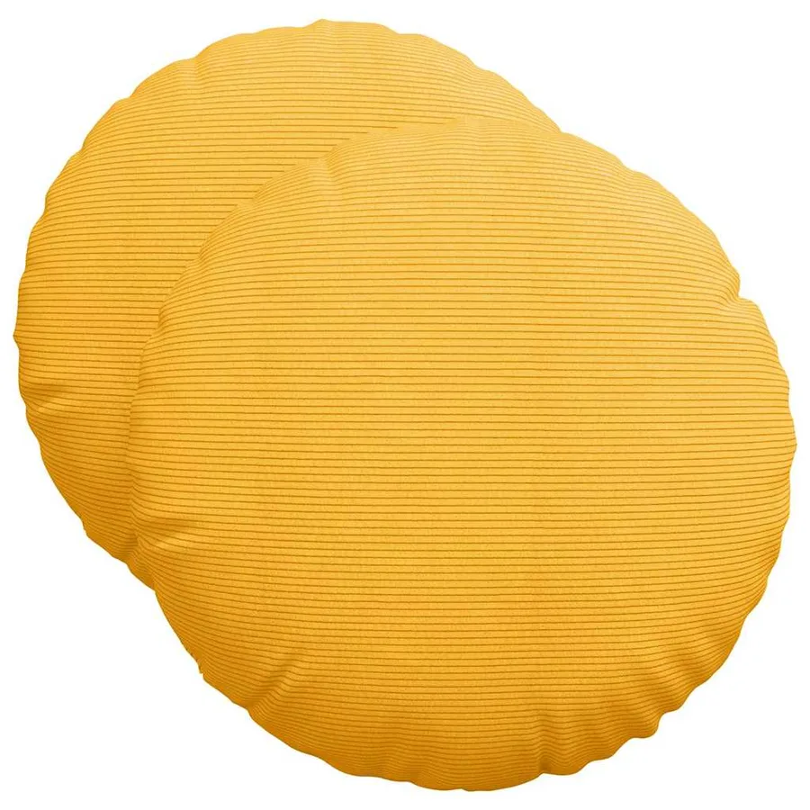 Coussins de siège 2 pcs Jaune clair Ø50 x 19 cm - 2