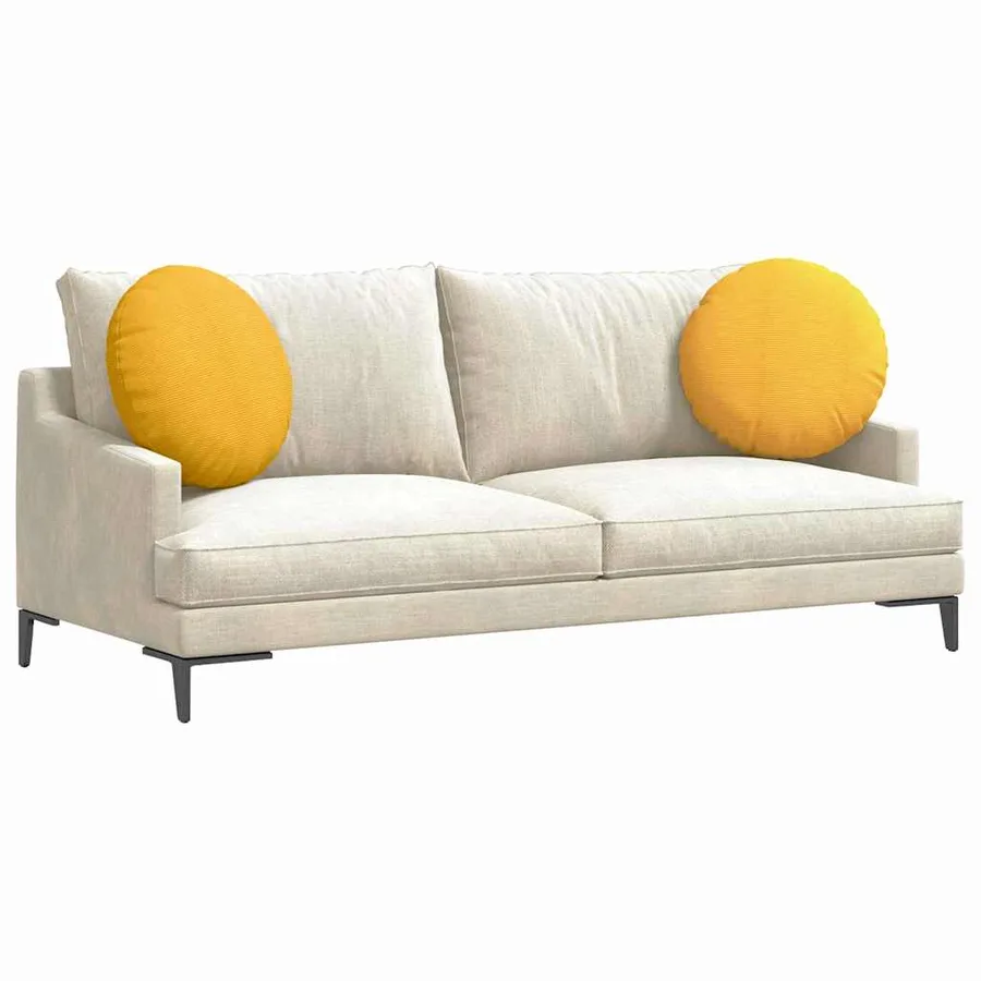 Coussins de siège 2 pcs Jaune clair Ø50 x 19 cm - 3