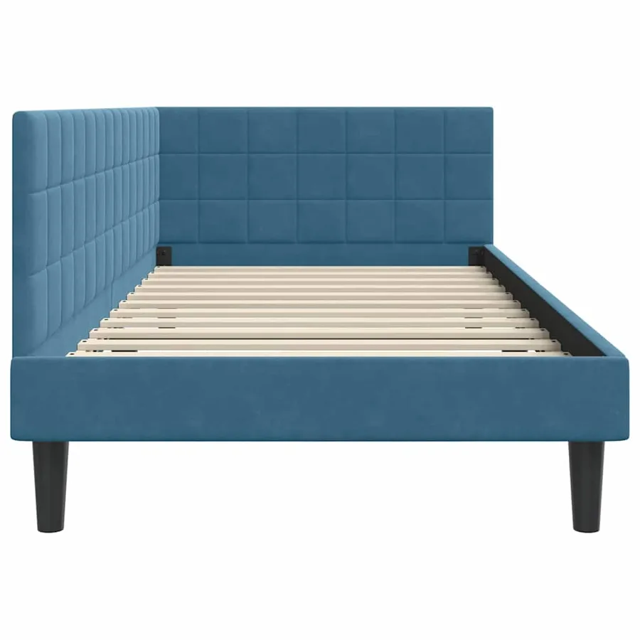 Cadre de lit d'angle Bleu 90 cm x 200 cm Velours - 6