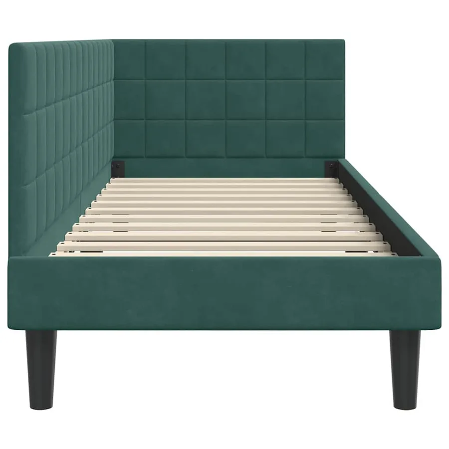 Cadre de lit d'angle Vert foncé 80 cm x 200 cm Velours - 6
