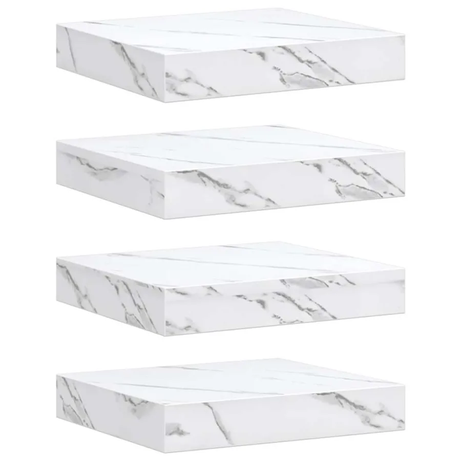 Étagère Murale 4 pcs Marbre blanc 23 x 23,5 x 4 cm - 2
