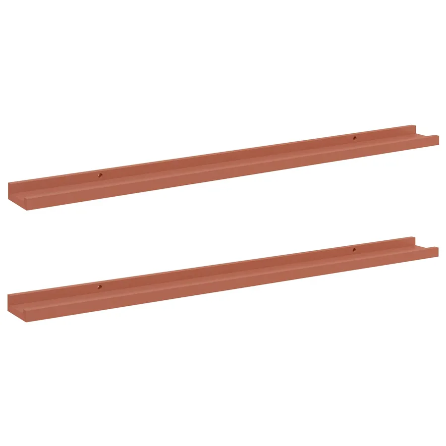 Étagère Murale Montage mural 2 pcs Rouge 100 x 9 x 3 cm - 2