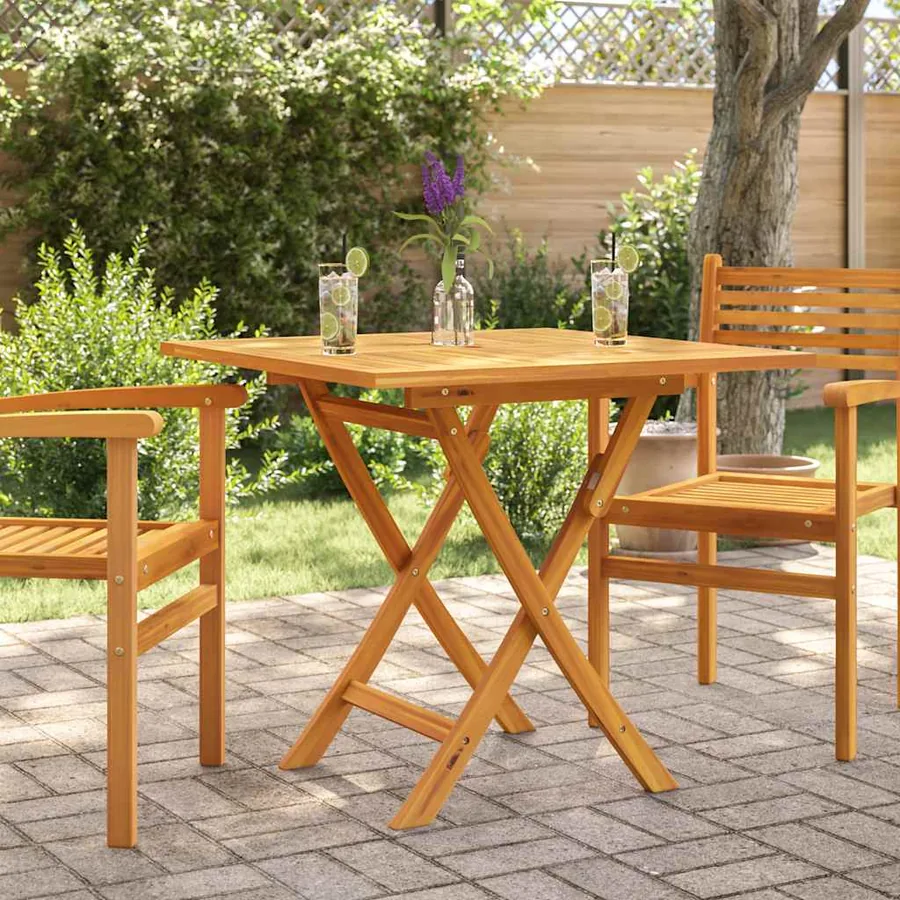 Table pliable de jardin 85x85x76 cm Bois de teck solide