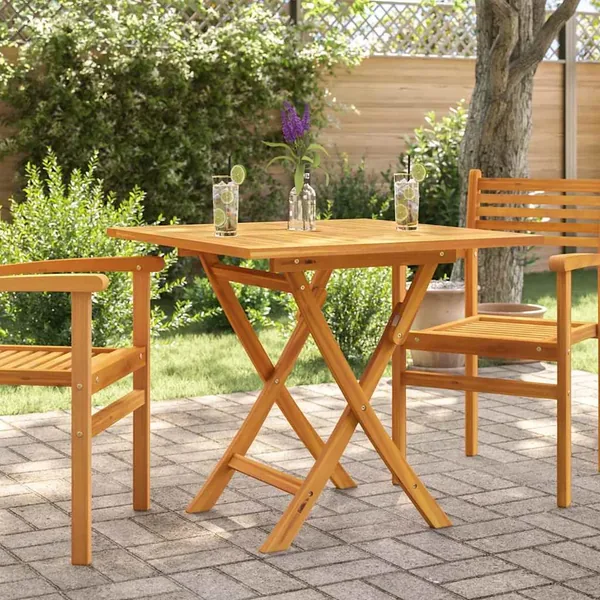 Table pliable de jardin 85x85x76 cm Bois de teck solide