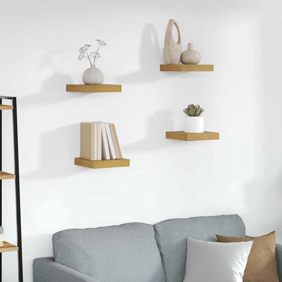 Étagère Murale 4 pcs Beige 23 x 23,5 x 4 cm Bois d'ingénierie