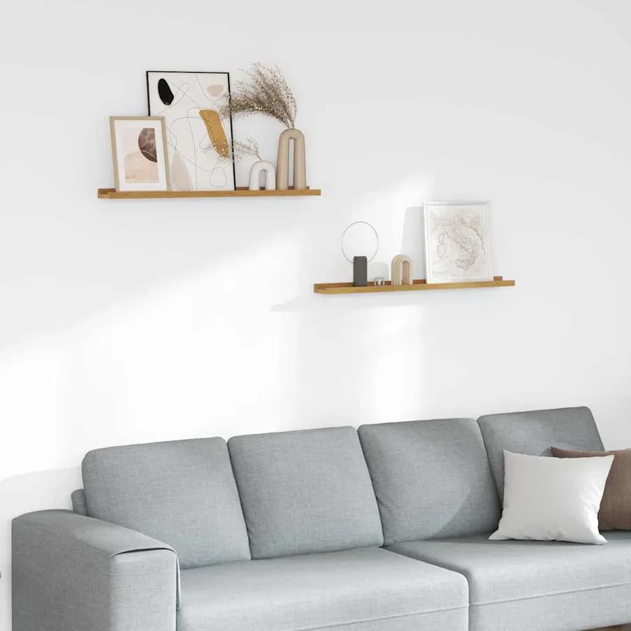 Étagère Murale Montage mural 2 pcs Beige 80 x 9 x 3 cm
