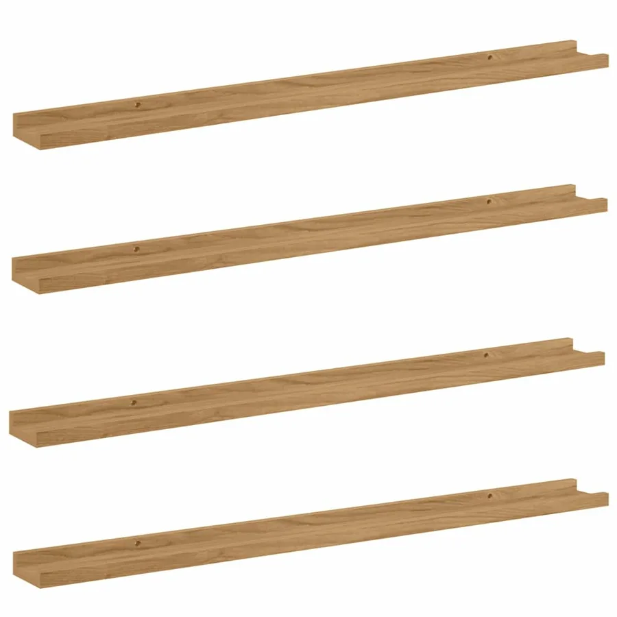Étagère Murale Montage mural 4 pcs Marron 100 x 9 x 3 cm - 2