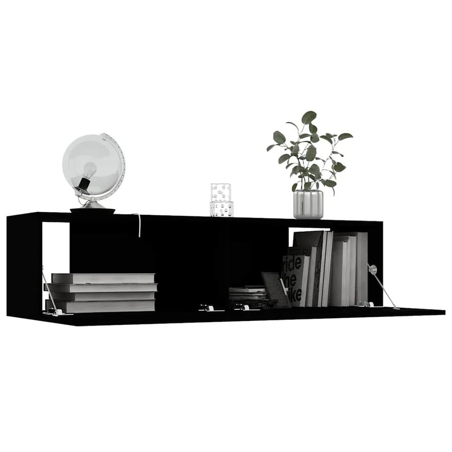 Meuble TV Noir 120x30x30 cm Bois d’ingénierie - 3