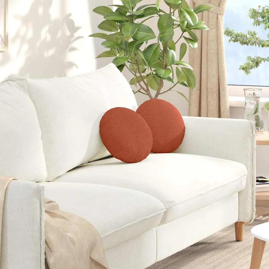 Coussins de siège 2 pcs Rouge orange Ø30 x 13 cm