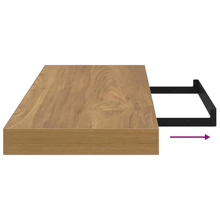 Étagère Murale 2 pcs Marron 90 x 23,5 x 4 cm Bois d'ingénierie - 13