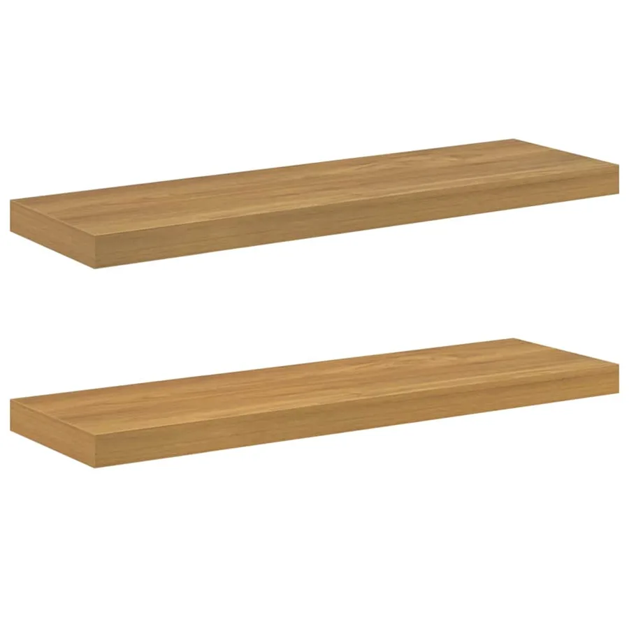 Étagère Murale 2 pcs Marron 90 x 23,5 x 4 cm Bois d'ingénierie - 2