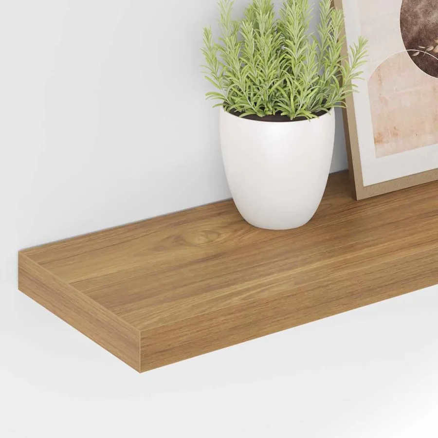 Étagère Murale 2 pcs Marron 90 x 23,5 x 4 cm Bois d'ingénierie - 5