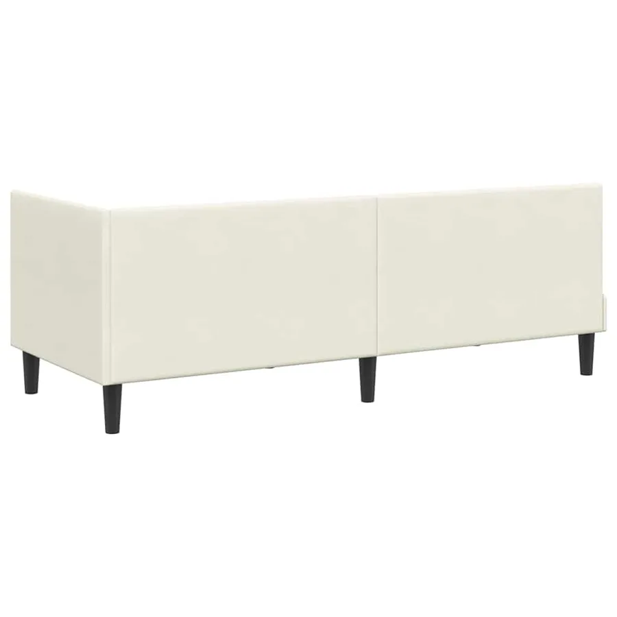 Cadre de lit d'angle Crème 80 cm x 200 cm Velours - 7