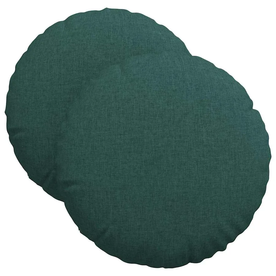 Coussins de siège 2 pcs Vert foncé Ø40 x 13 cm tissu - 2
