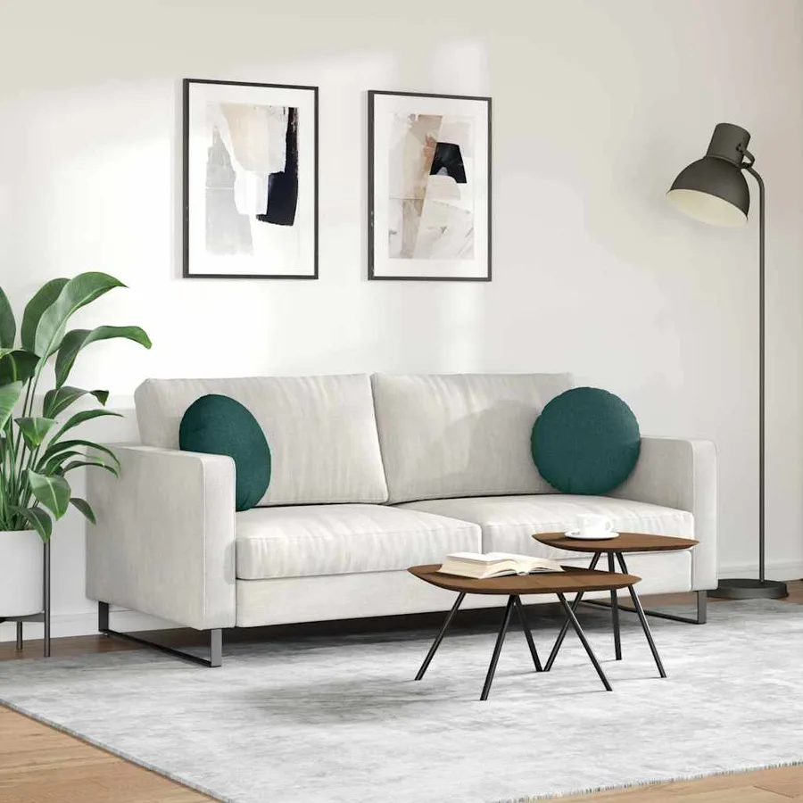 Coussins de siège 2 pcs Vert foncé Ø40 x 13 cm tissu - 4
