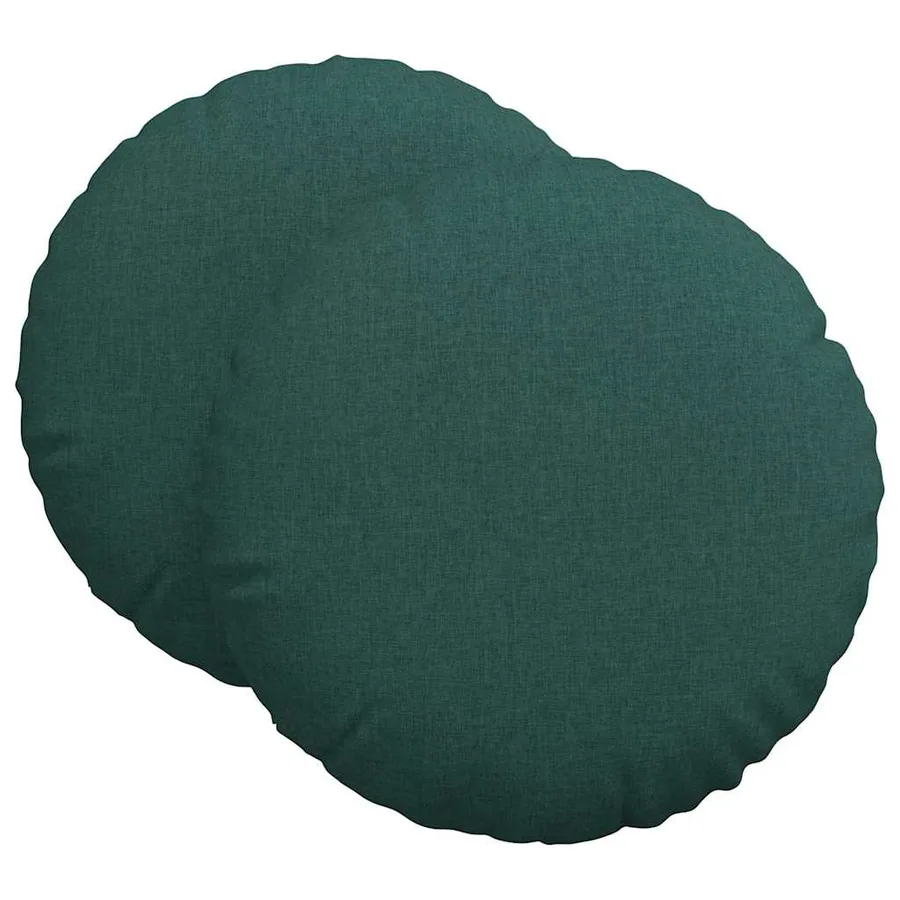 Coussins de siège 2 pcs Vert foncé Ø60 x 21 cm tissu - 2