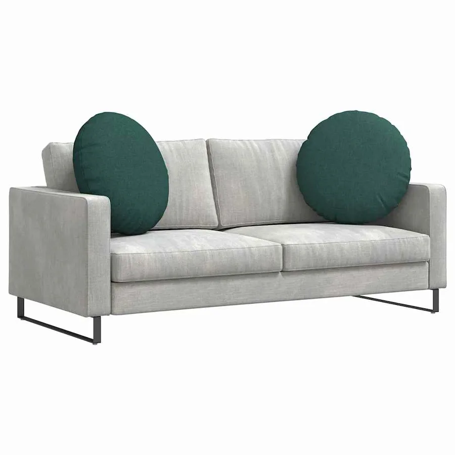 Coussins de siège 2 pcs Vert foncé Ø60 x 21 cm tissu - 3