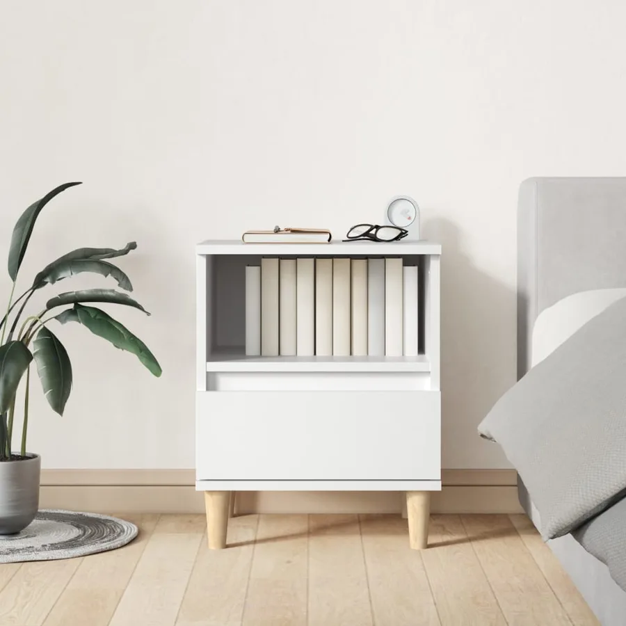 Tables de chevet 2 pcs Blanc 40x35x50 cm - 3