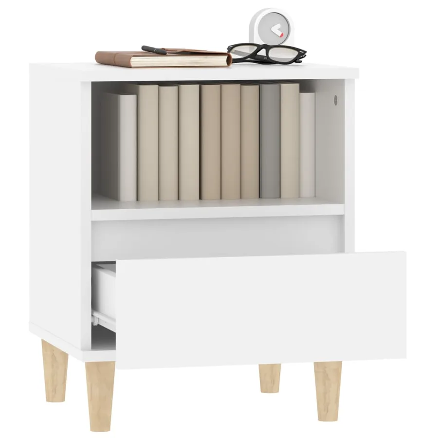Tables de chevet 2 pcs Blanc 40x35x50 cm - 5